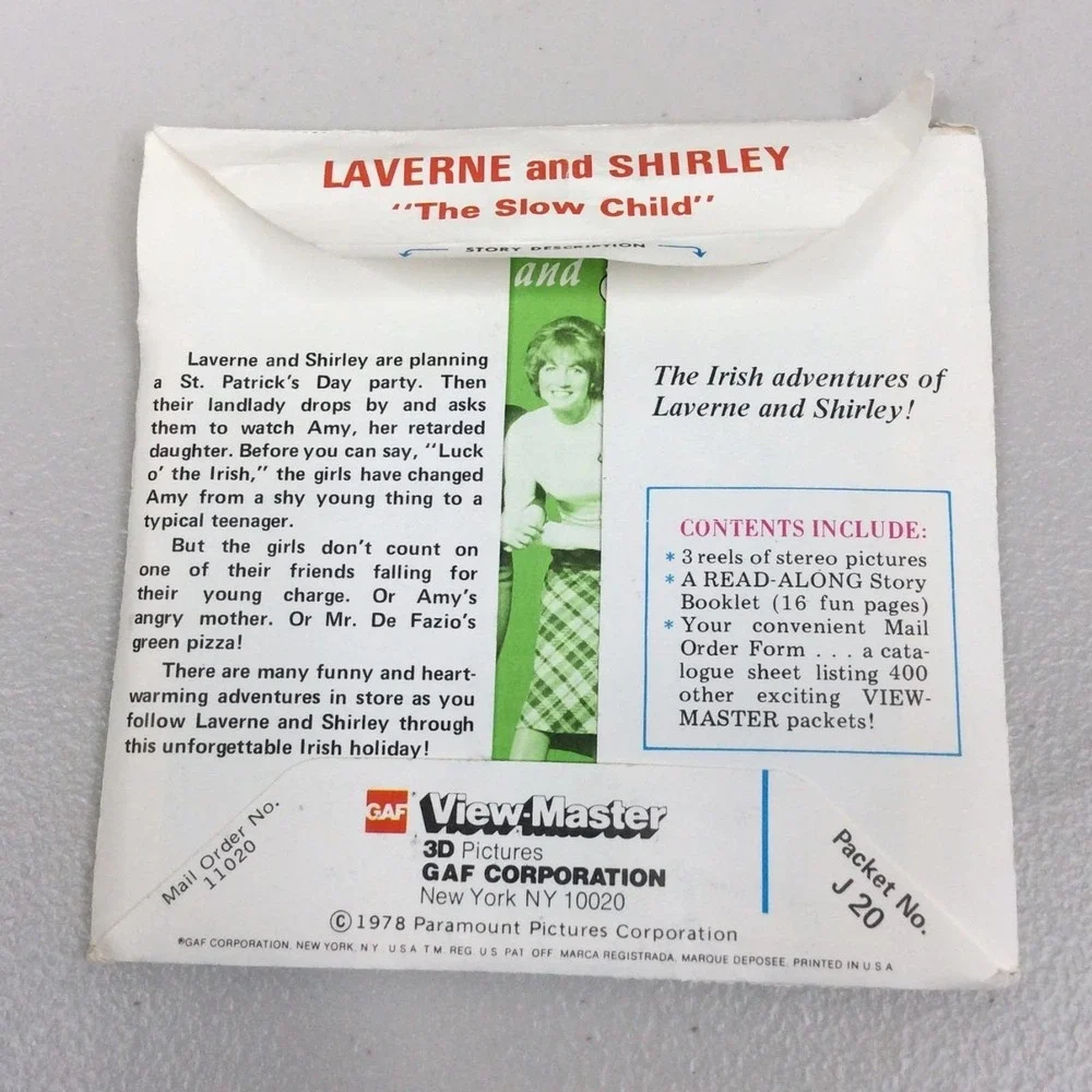 VTG 1978 GAF View Master Laverne & Shirley J20 Showtime 3‎ Reel Set